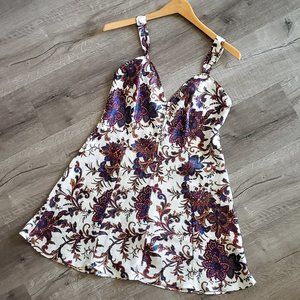 Jewel Tone Paisley White Vintage Mini Night Dress